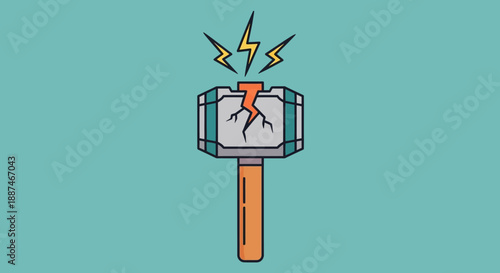 Electric Shock Alarm Clock Cartoon Illustration.