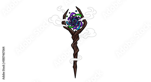 Fantasy Sword with Glowing Crystal Hilt.