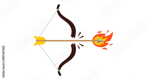 Flaming Arrow Shot from Bow.