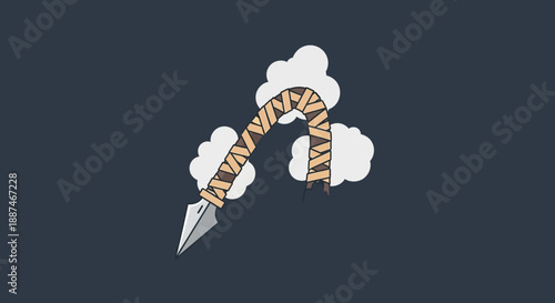 Pencil with Twisted Yellow and Black Striped Body.