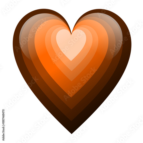 Cœur orange dégradé