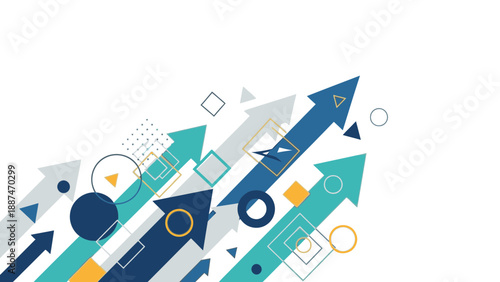 Dynamic arrows and shapes in modern graphic design elements