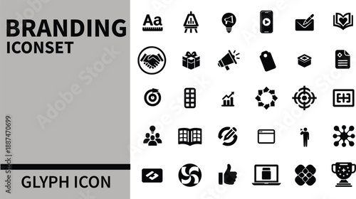 BRANDING Outline Icon Set for Logo Design, Brand Identity and Marketing
