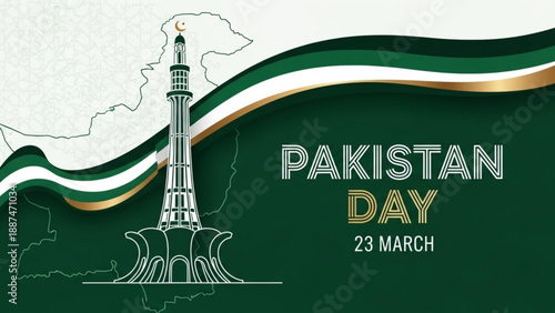 Pakistan Day Celebration with Minar-e-Pakistan Monument on 23 March