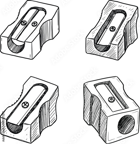 Back to school element pencil sharpener silhouette,lineart,vector,illustration bundle