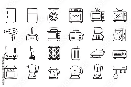 Home Appliance Icons For Smart Home And UI Interfaces