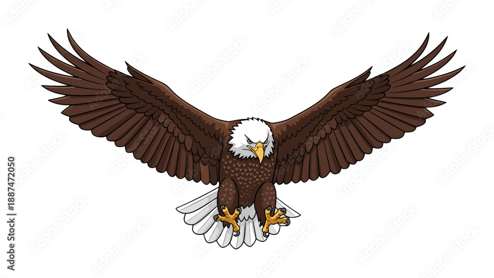 Obraz premium Bald Eagle Vector Illustration Majestic Bird of Prey