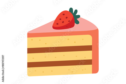 a slice of strawberry cake