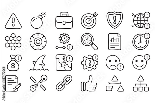 Warning And Alert Symbols For Monitoring And Control Platforms