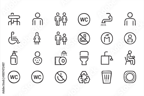 Public Toilet And Accessibility Symbols For Buildings