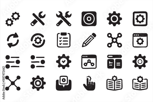 System Settings And Management Icons For Digital Platforms