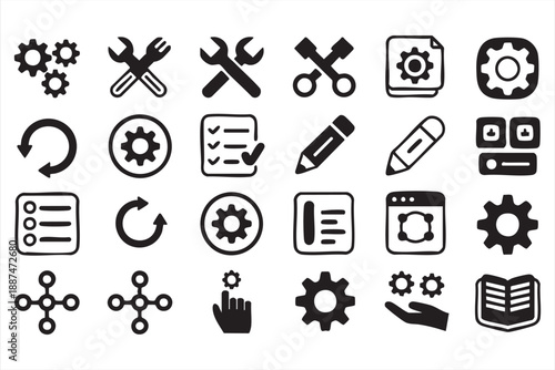 System Settings And Management Icons For Digital Platforms