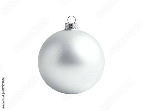 A plain, matte white spherical holiday ornament