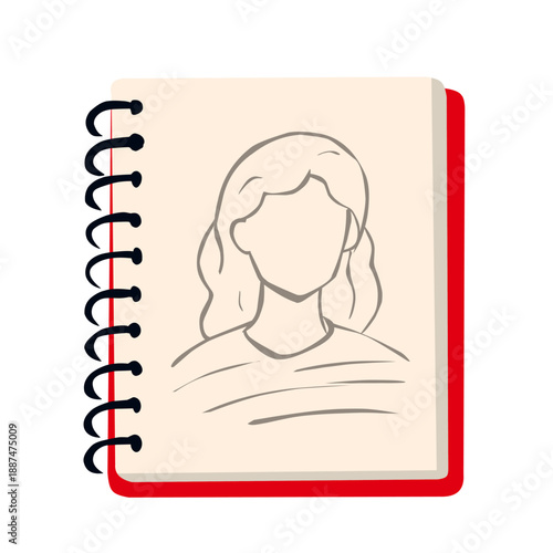 Sketchbook in Flat Cartoon Style for Creative Drawing Design