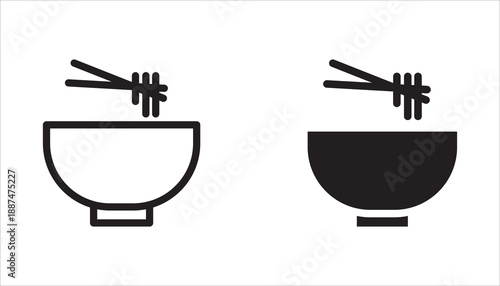 Editable Bowl Icon Set. Vector illustrations in a modern thin line style for food, drink, and other icons.
