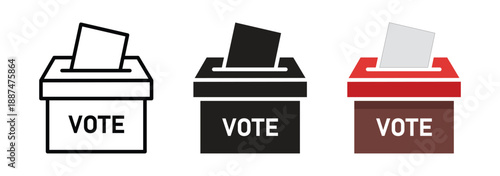 Vote box icons set collection in flat style. Ballot candidate vector illustration on isolated background. Political election sign business concept