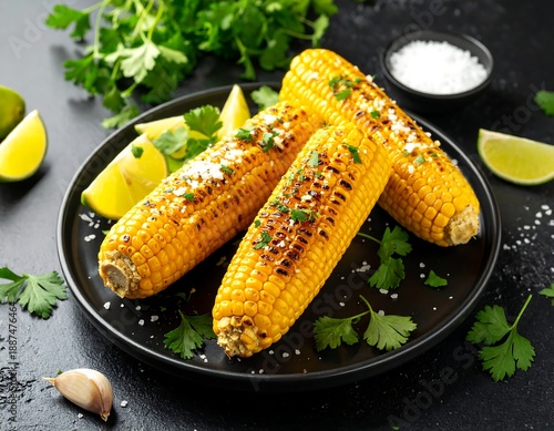 Grilled Corn on the Cob with Herbs.