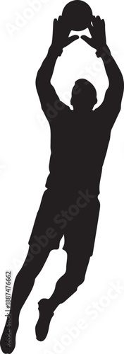 Silhouette of a Football Player Heading the Ball during a Match, High Jump Athletic Concept , Generative Ai