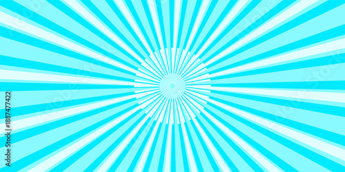 Blue shiny starburst background. Sunburst abstract texture.Vector illustration.