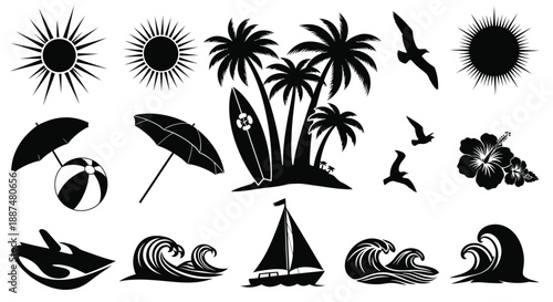 Summer vacation elements collection