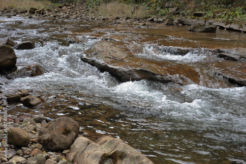 water flowing over rocks