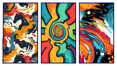 Foto Premium boho art triptych