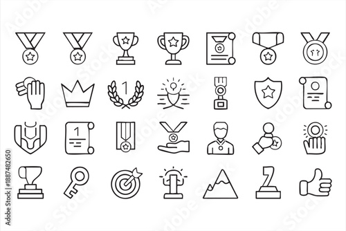 Certification and Reward Icons for App Design, Trust and Rating UI