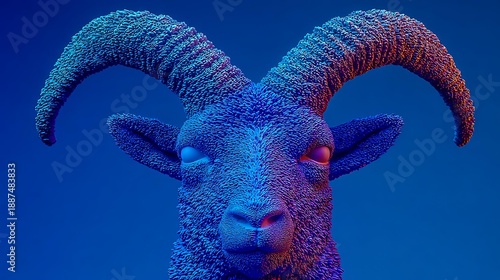 Goat 2027 cyberpunk theme neon lights high contrast digital painting, Realistic Photo