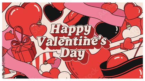 Valentine's day lettering card collection. Cute love sale flyer template, poster, label, ad, copy space, cover, banner design set. Modern typography art background. Trendy style. Vector illustration.