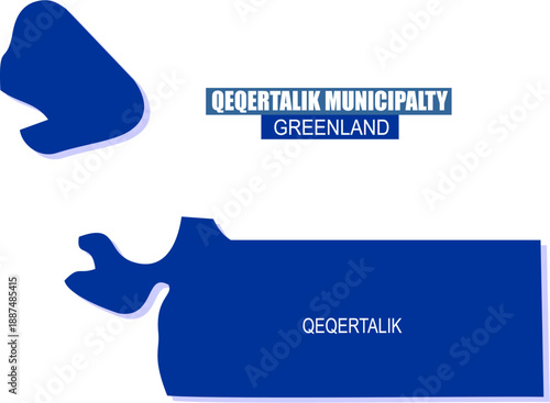 Solid map of Greenland's Qeqertalik Municipality or Administrative Division