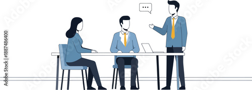 Business meeting with colleagues discussing ideas isolated on transparent background