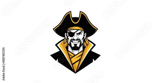 Bold pirate illustration vector art of a classic adventurer character