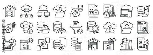 Big Data icon collection. Containing design digital, technology, data, network, science