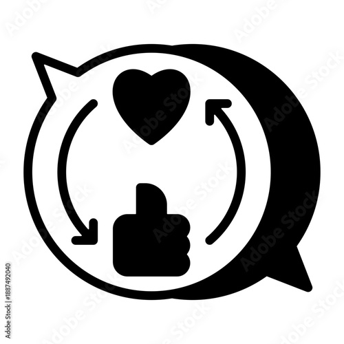 Social Media Sync Icon - Solid Black