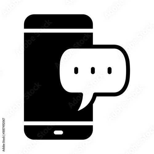 Sms Platform Icon - Solid Black