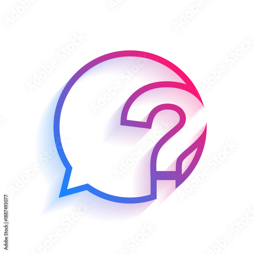 creative question mark sign with speech bubble for talk and argument