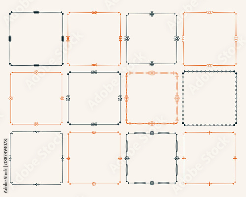 pack of old fashioned floral frame with vintage and classic look