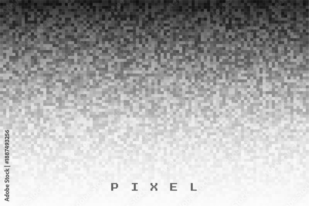 Naklejka premium white black pixel disintegrate faded glitch texture background