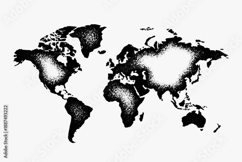 worldwide global map in cartography art graphic design