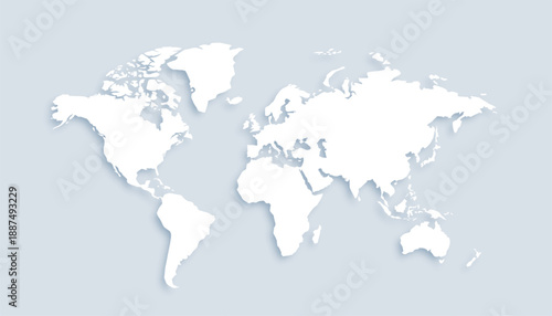 isolated world map in minimal style vector design