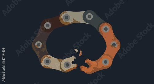 Broken Bicycle Chain with Missing Links.