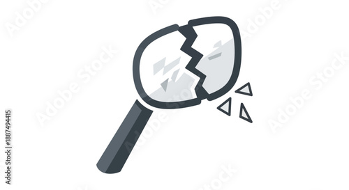Broken Magnifying Glass Illustration.