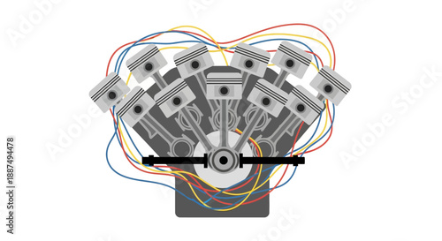 Complex Electronic Circuit Board with Wires.