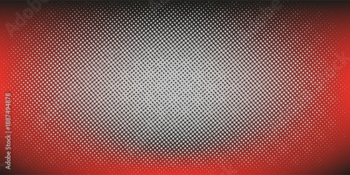 Inverted Dots Offset Halftone Pattern Round Frame Vector Red white Abstract Background. Half Tone Graphics Abstraction Rounded Faded Subtle Texture. Retro Styled Wallpaper Dotted Art Illustration
