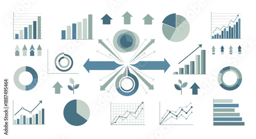 Visualizing Business Data and Financial Trends: A Set of Growth Infographic Elements