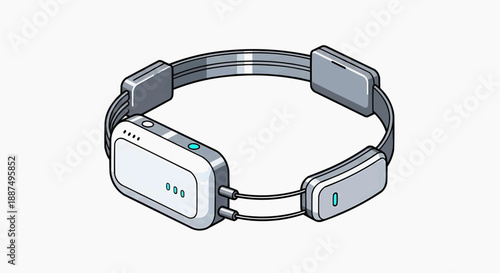 A modern smartwatch illustration showcasing advanced technology on a sleek wristband from a front viewpoint