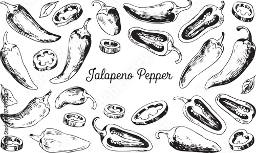 chili paper icon set vector on white background.