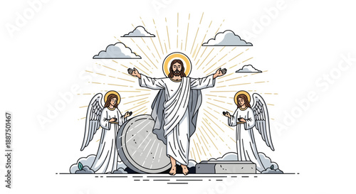 Easter Resurrection of Jesus Christ Illustration