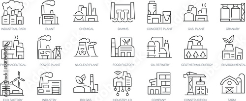 Set of outline icons. Linear icon collection. Editable stroke. Vector illustration	