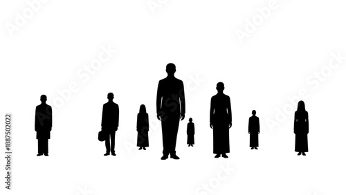 Silhouettes of Business People Standing Together.